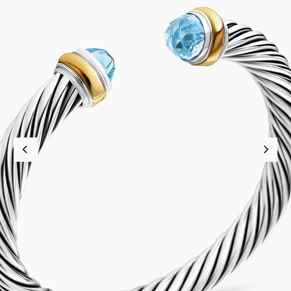 Iconic David Yurman Blue Topaz 7mm Cable Bracelet - Picture 5 of 8